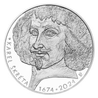 Strieborná minca 200 Kč Karel Škréta 350. výročie úmrtia PROOF