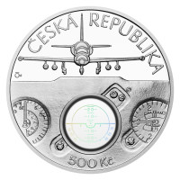 Strieborná minca ČNB 500 Kč Cvičné lietadlo Aero L-39 Albatros PROOF