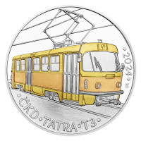 Strieborná minca ČNB 500 Kč Električka ČKD Tatra T3 PROOF