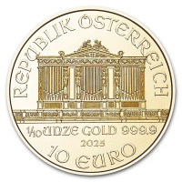 Zlatá minca Wiener Philharmoniker 1/10 oz 2025