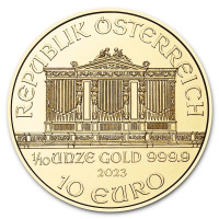 Zlatá minca Wiener Philharmoniker 1/10 oz 2023